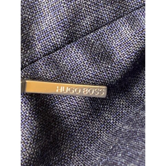 NWOT Hugo Boss Delysia Wool Sheath Dress Navy Plaid Short Sleeve Size 10 - Picture 7 of 10